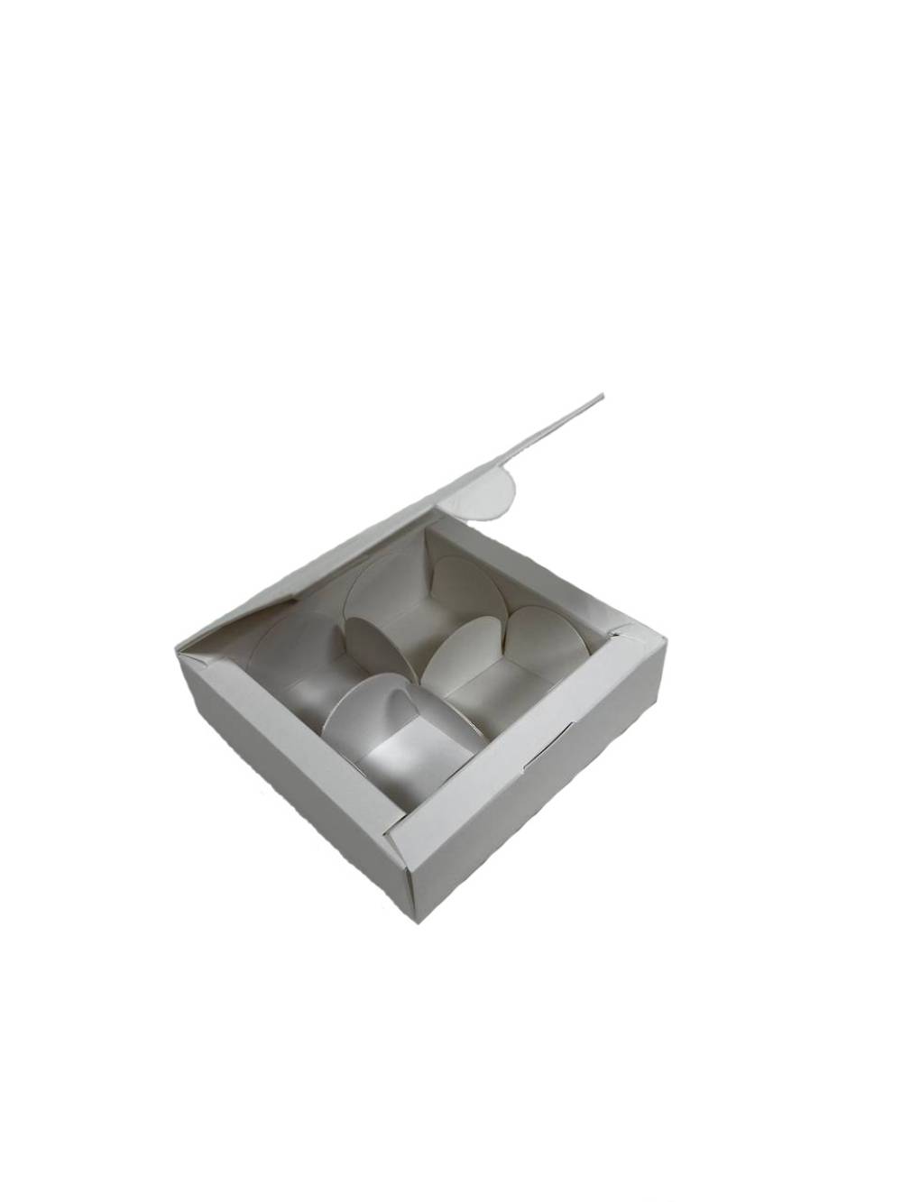 Коробка під 4 цукерки 112*112*30 біла (1 уп / 10 шт) 2