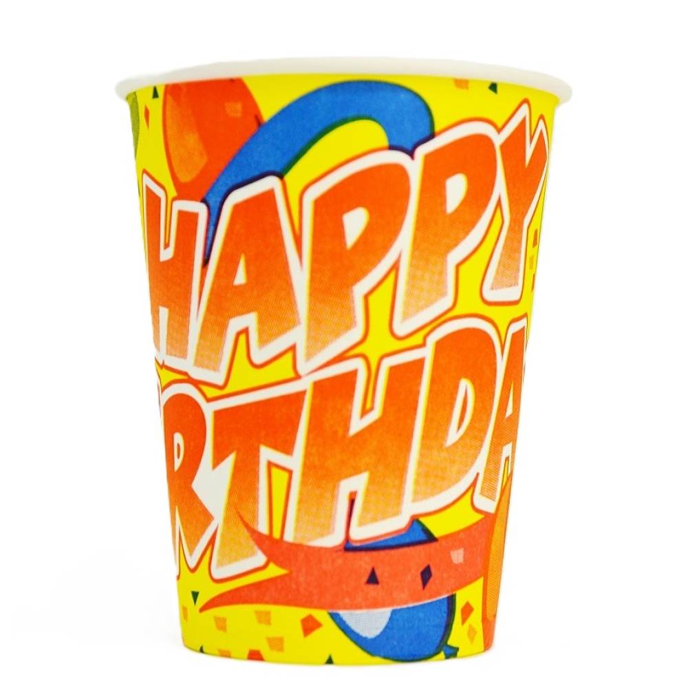 Стакан паперовий "Happy Birthday" 250 мл (1уп / 50шт) 2
